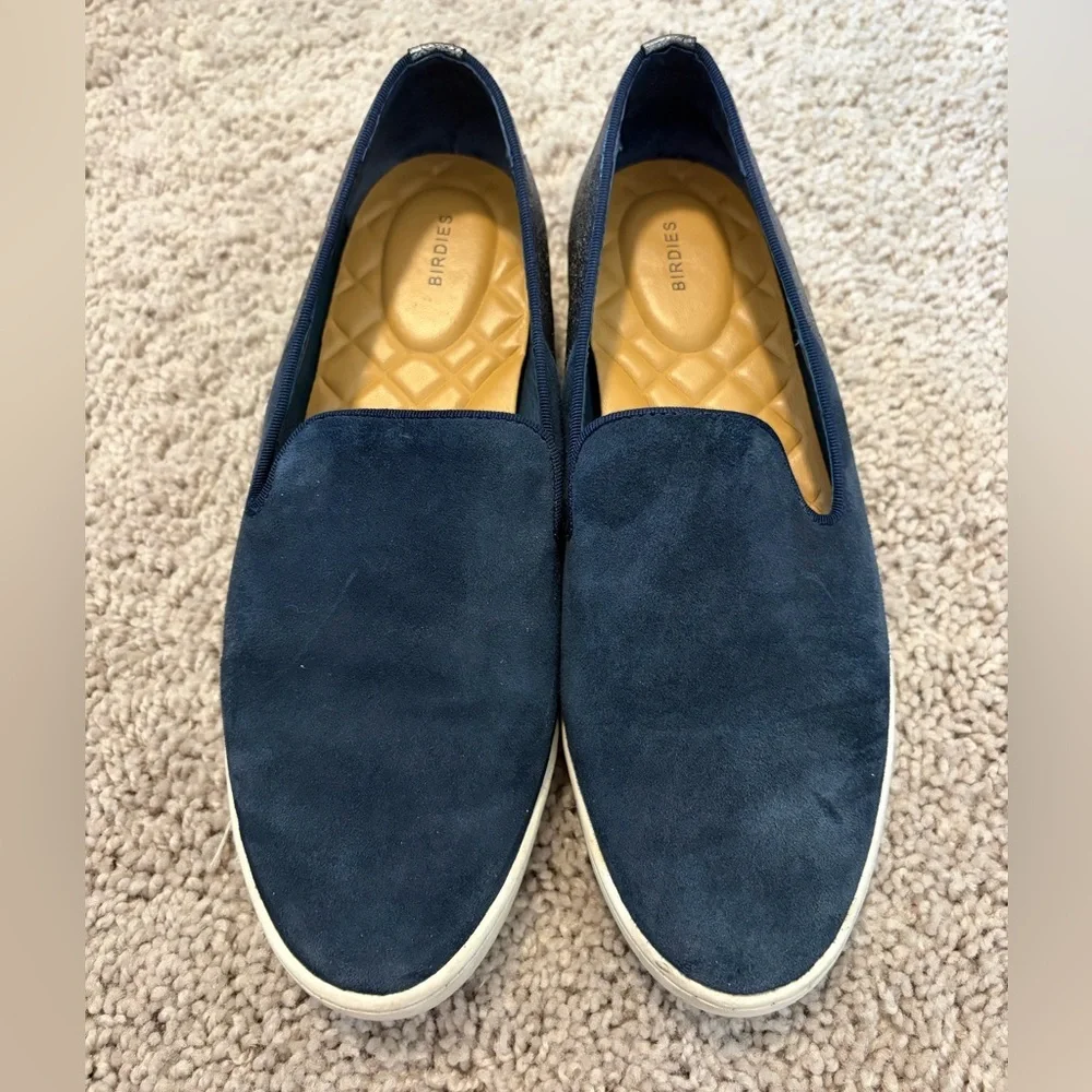 Birdies The Swift Slip-On Sneaker Nigh Sky Suede Metallic